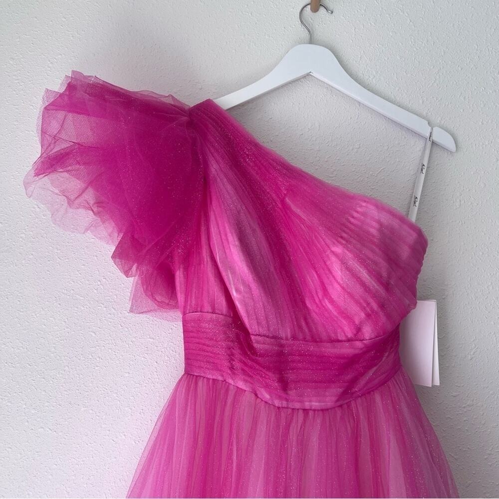 Mac Duggal 20377 One-Shoulder Ombre Glitter Formal Dress NWT Size 2 NWT - Picture 4 of 7
